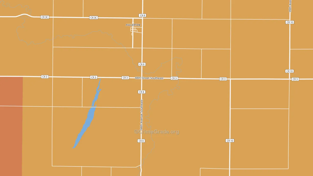 Fullerton, ND Map of Robbery Rates
