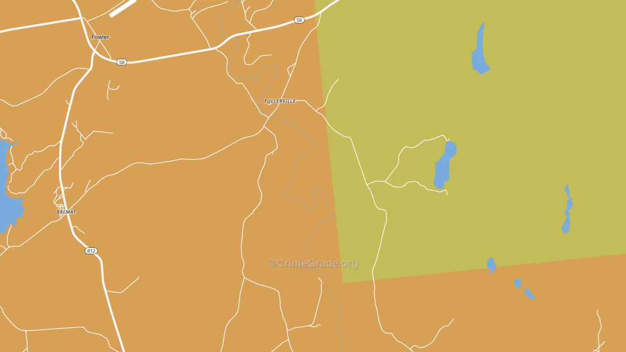 Fullerville, NY Map of Robbery Rates