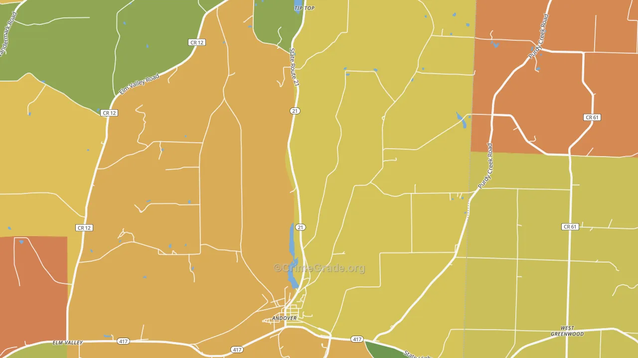 Fulmer Valley, NY Map of Robbery Rates