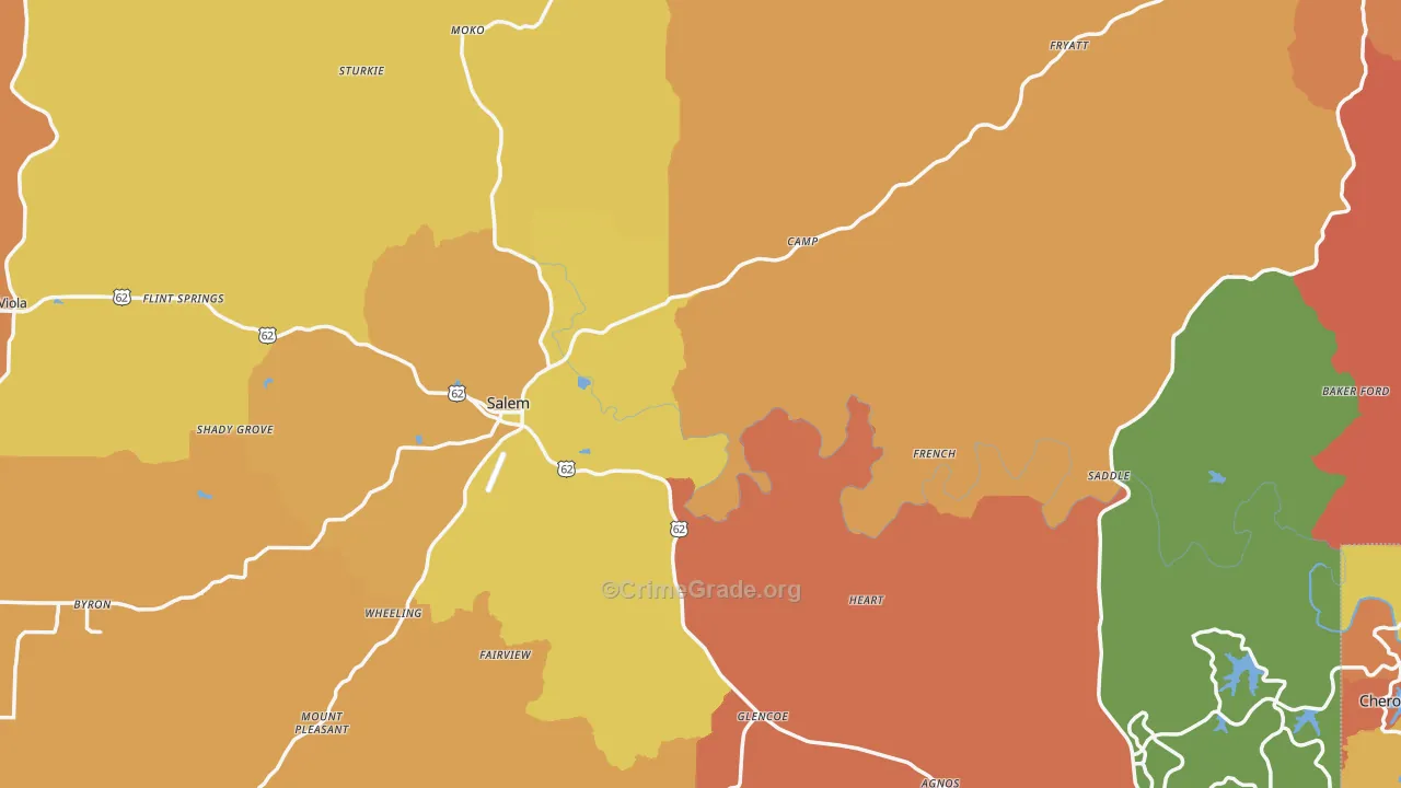 Fulton County, AR Map of Robbery Rates