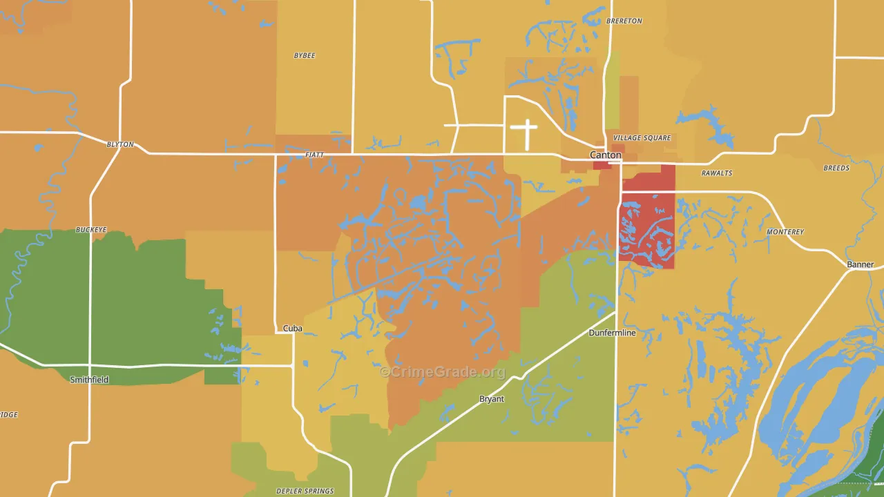 Fulton County, IL Map of Robbery Rates