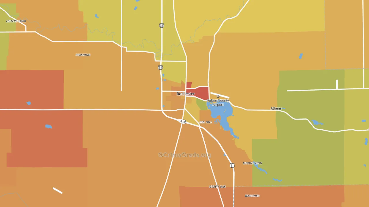 Fulton County, IN Map of Robbery Rates