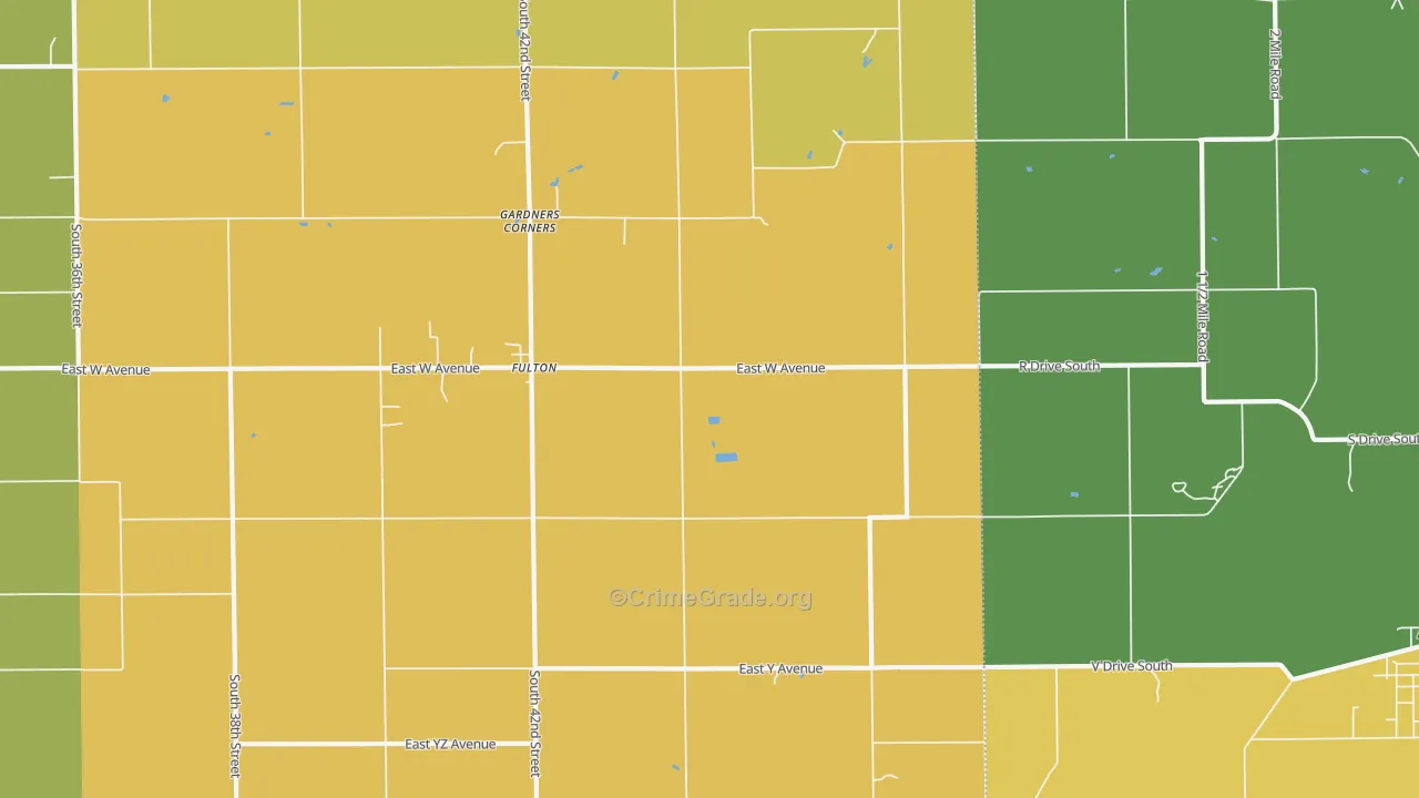 Fulton, MI Map of Robbery Rates
