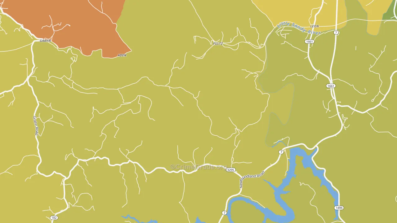 Fultz, KY Map of Robbery Rates
