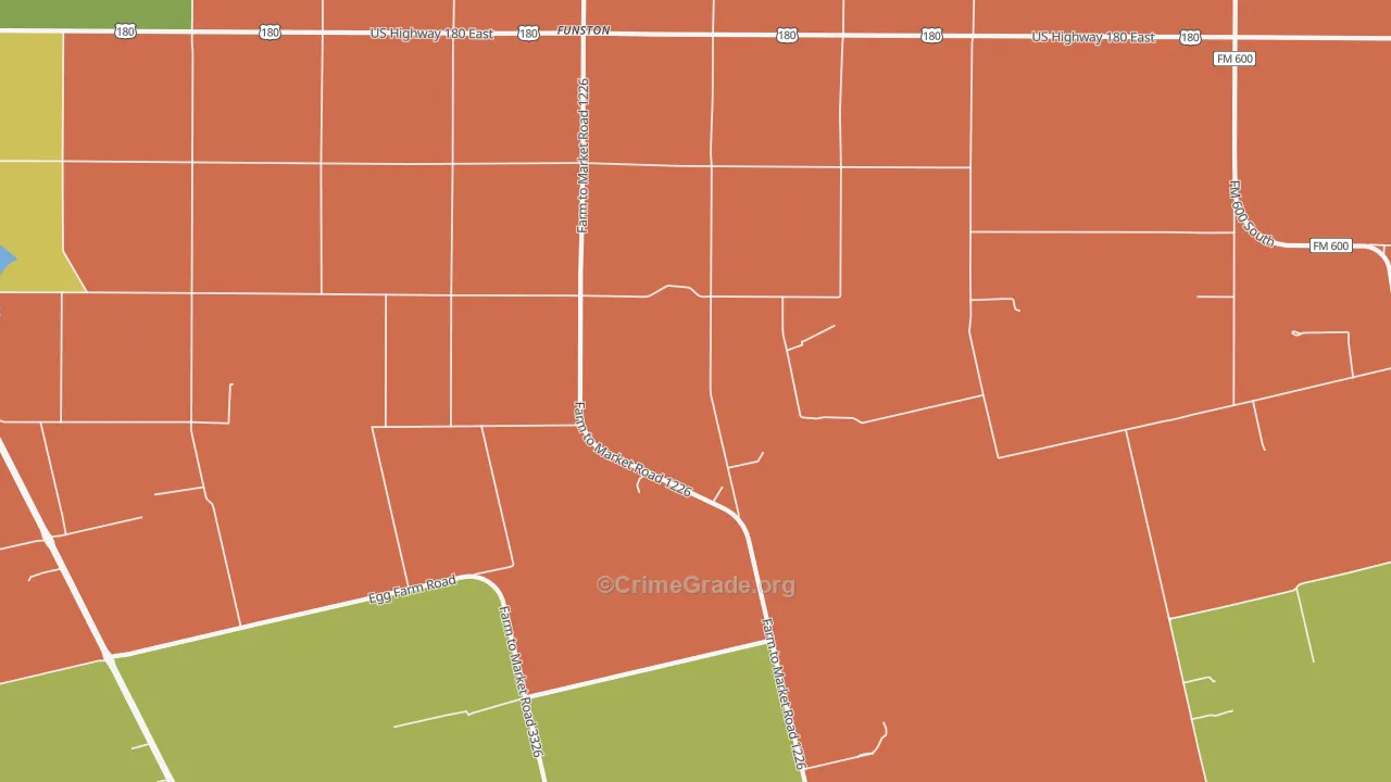 Funston, TX Map of Robbery Rates