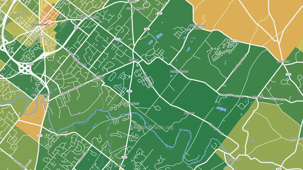 Furlong, PA Map of Robbery Rates