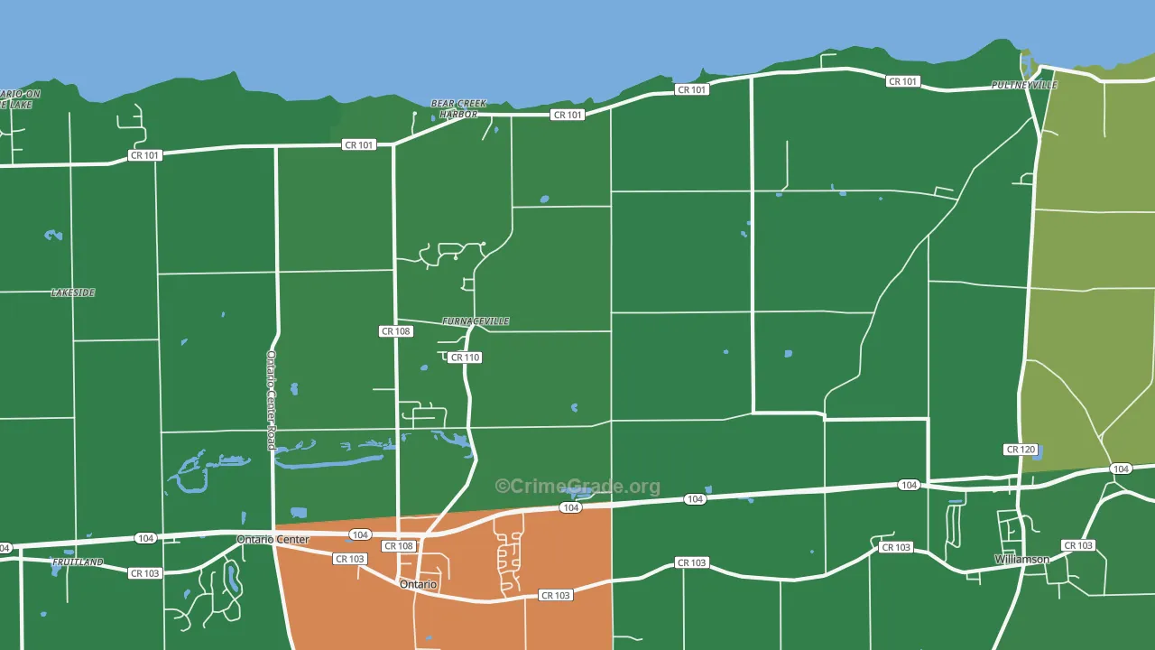 Furnaceville, NY Map of Robbery Rates