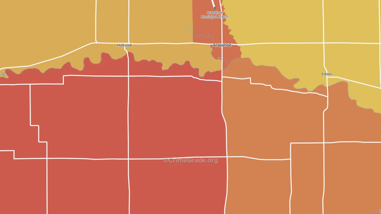 Furnas County, NE Map of Robbery Rates