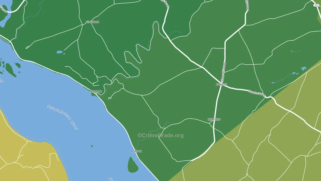 Furniss, PA Map of Robbery Rates