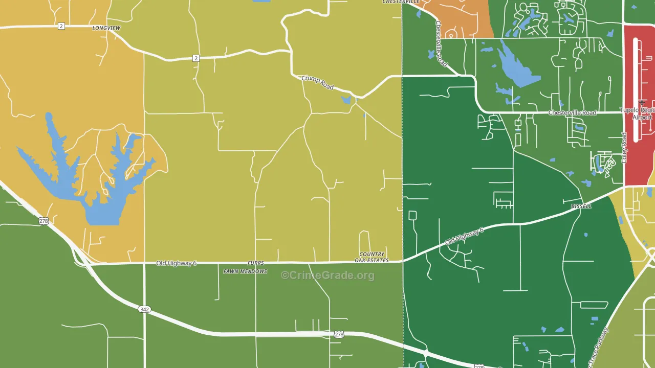 Furrs, MS Map of Robbery Rates