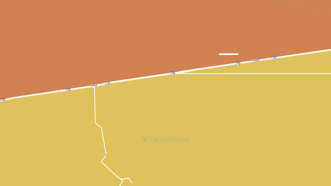 Gage, NM Map of Robbery Rates