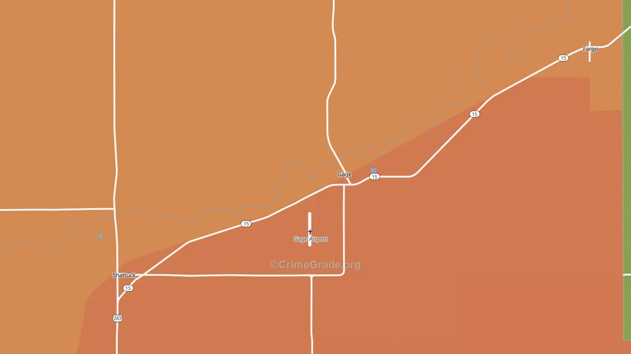 Gage, OK Map of Robbery Rates