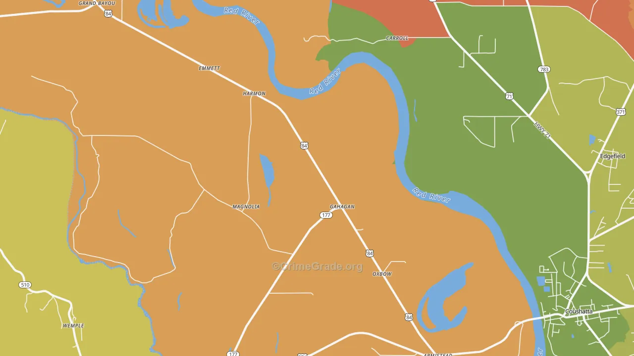 Gahagan, LA Map of Robbery Rates