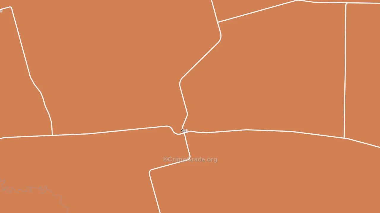 Gail, TX Map of Robbery Rates