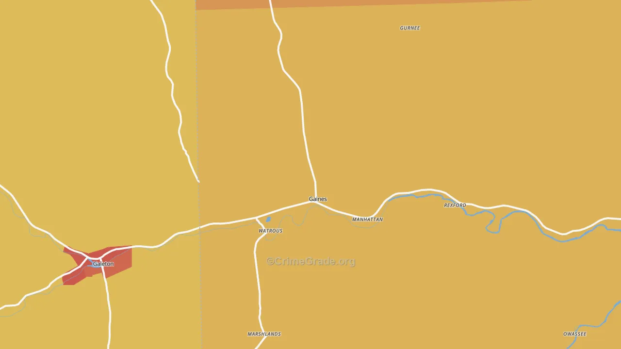 Gaines, PA Map of Robbery Rates