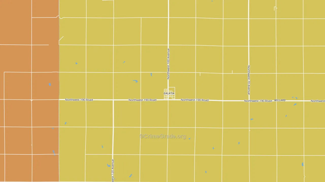 Galatia, KS Map of Robbery Rates