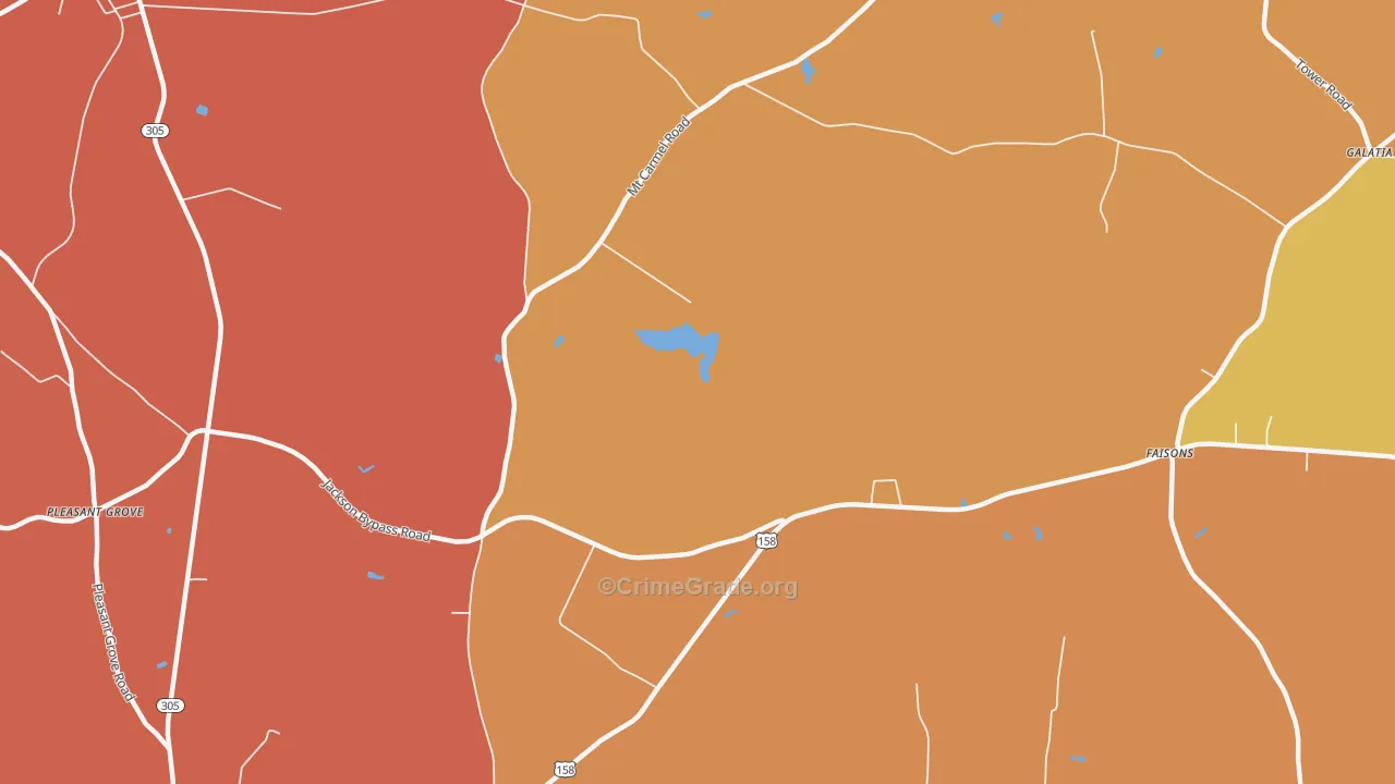 Galatia, NC Map of Robbery Rates