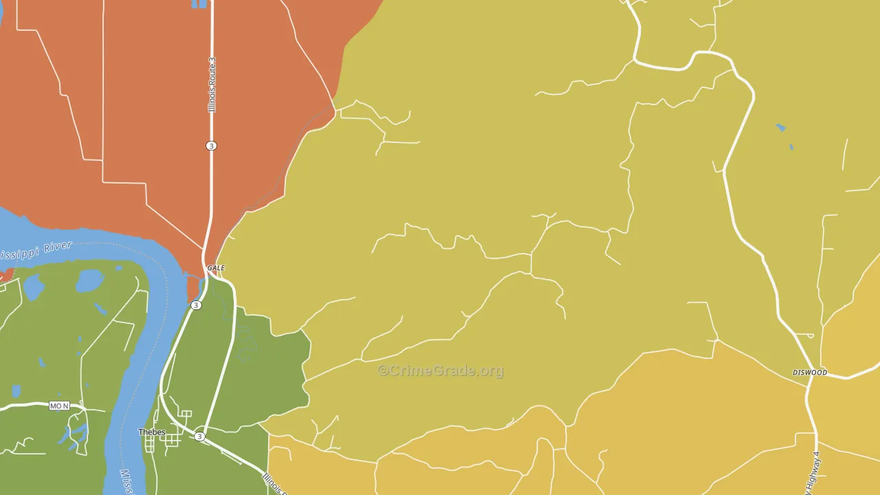 Gale, IL Map of Robbery Rates