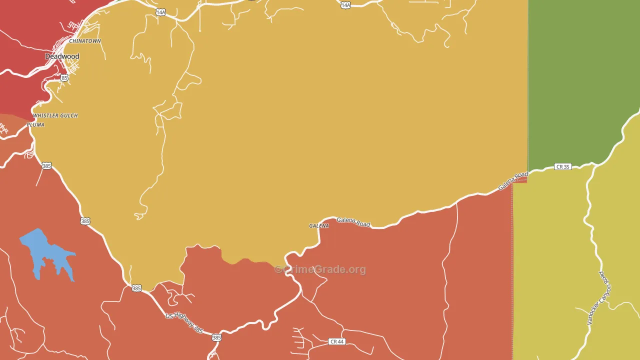 Galena, SD Map of Robbery Rates