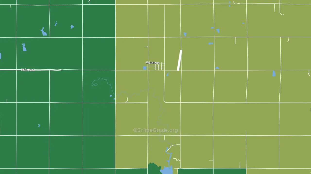 Galesburg, KS Map of Robbery Rates
