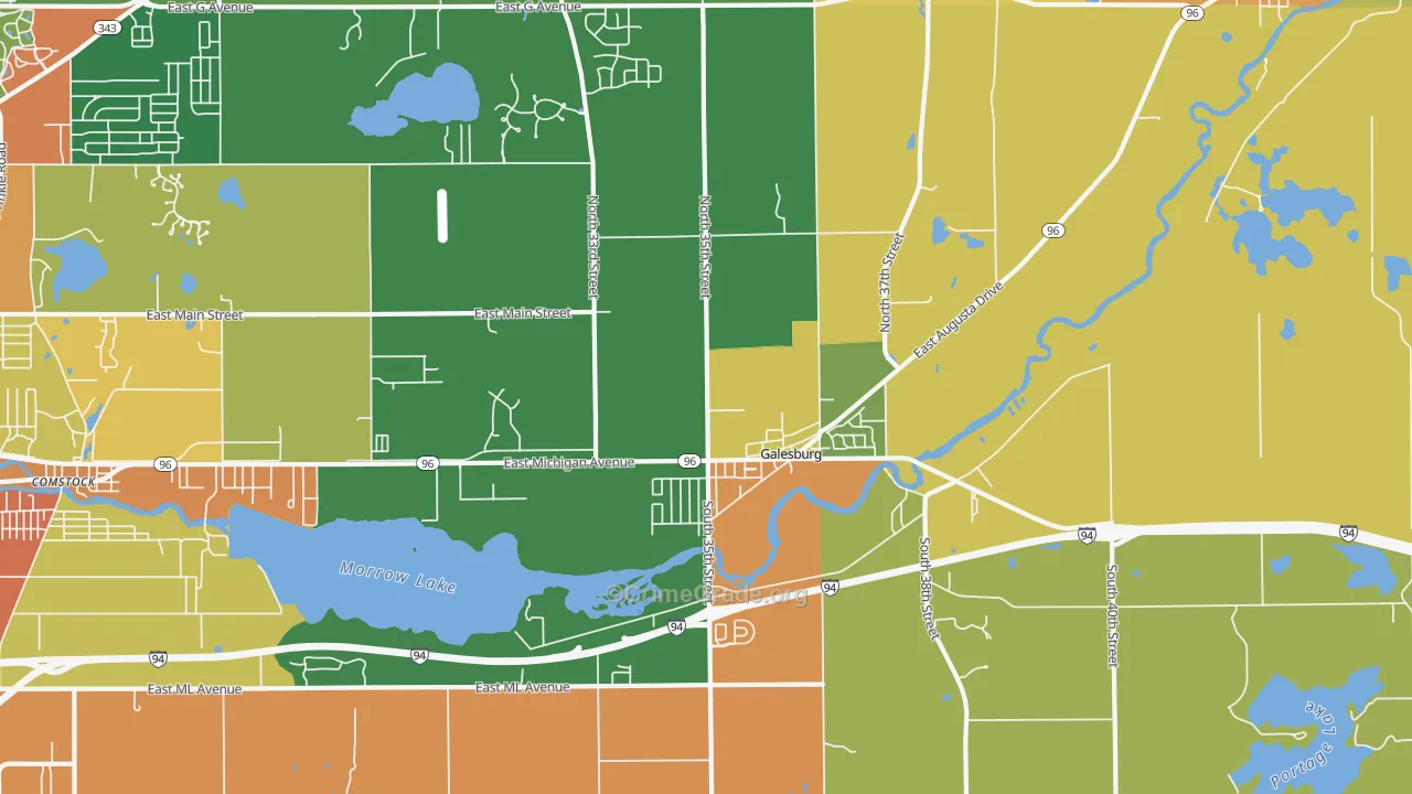 Galesburg, MI Map of Robbery Rates