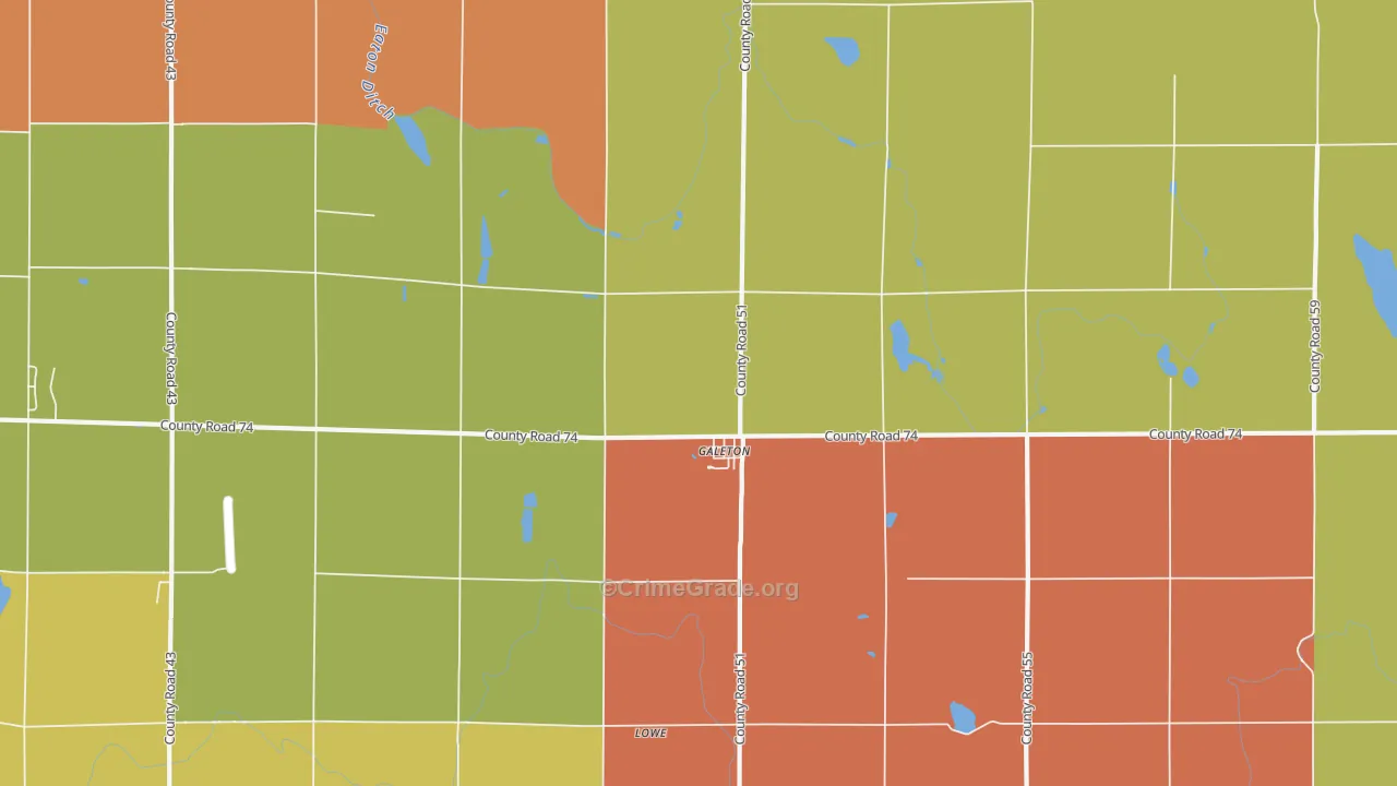 Galeton, CO Map of Robbery Rates