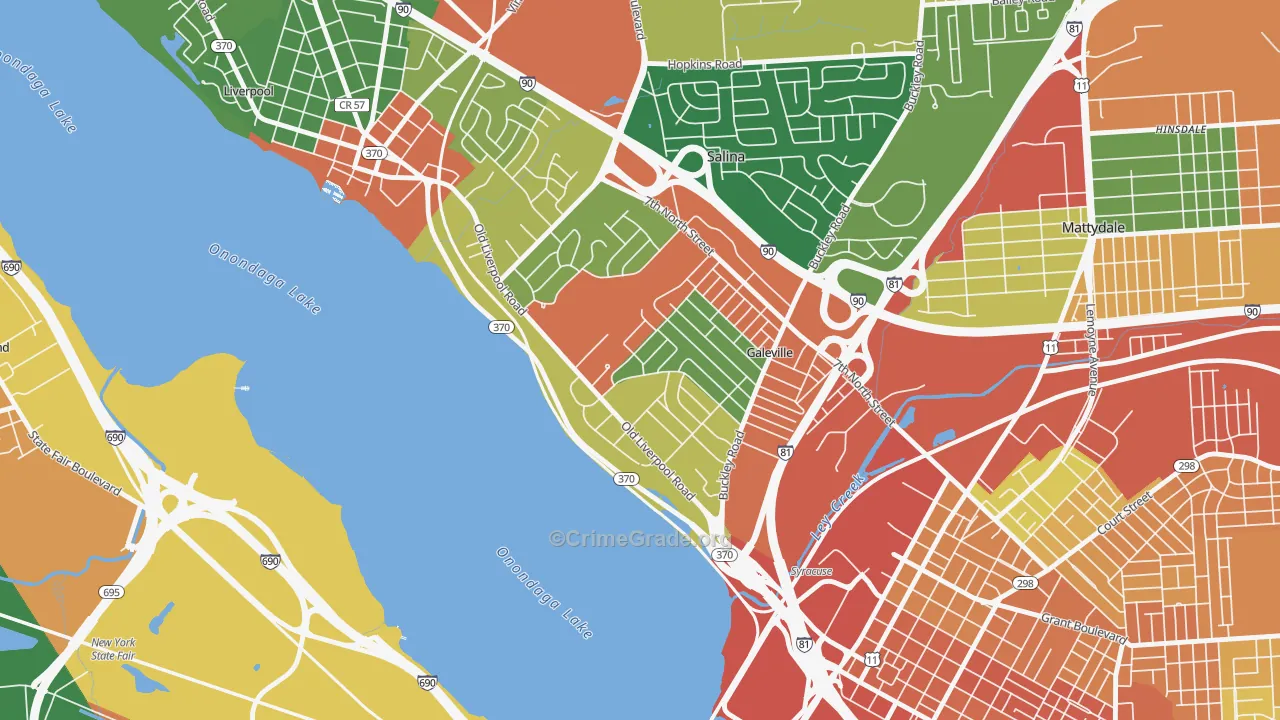 Galeville, Liverpool, NY Map of Robbery Rates