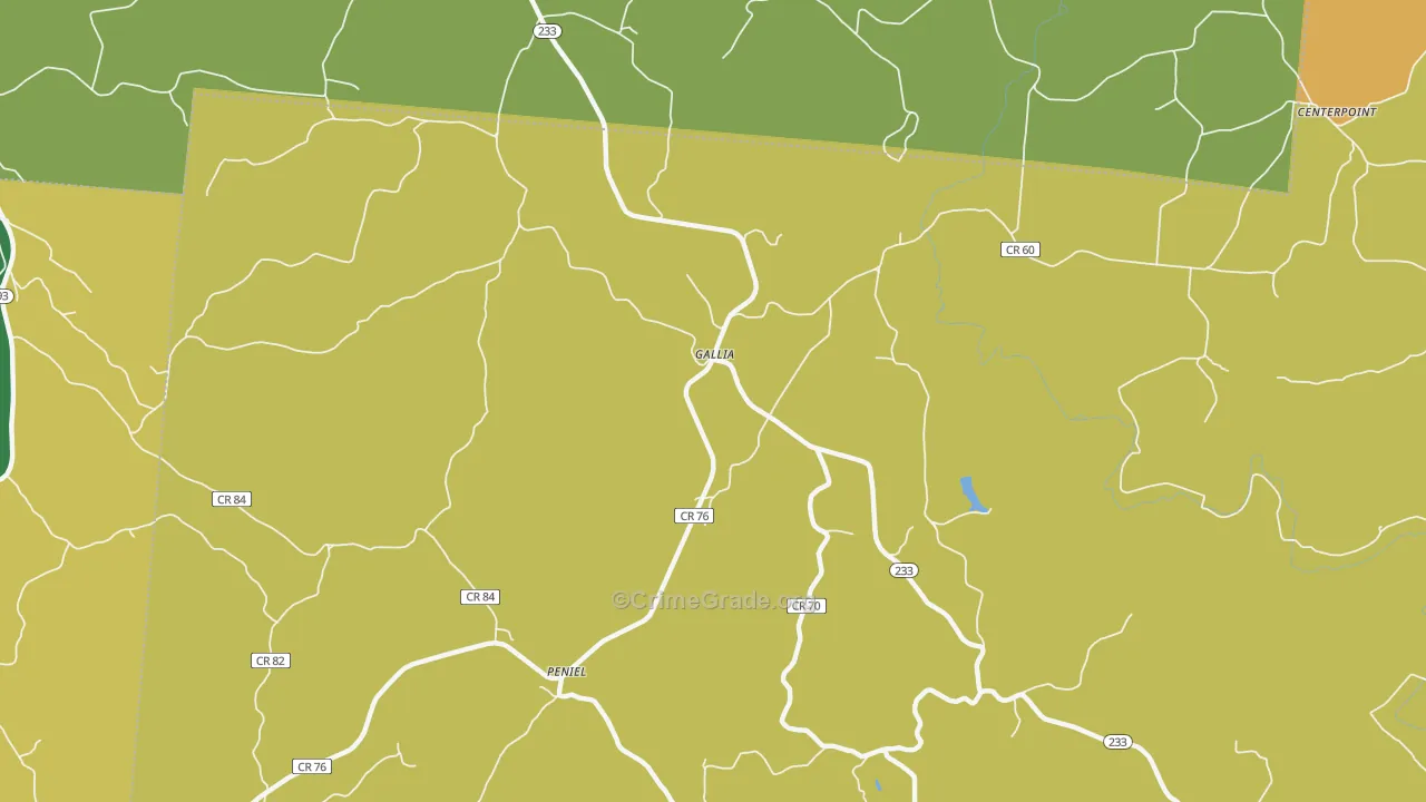 Gallia, OH Map of Robbery Rates