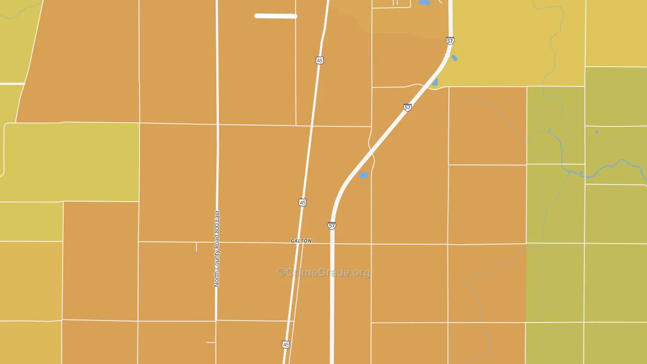 Galton, IL Map of Robbery Rates