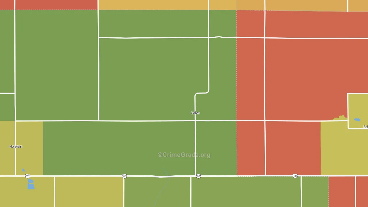 Galva, IA Map of Robbery Rates