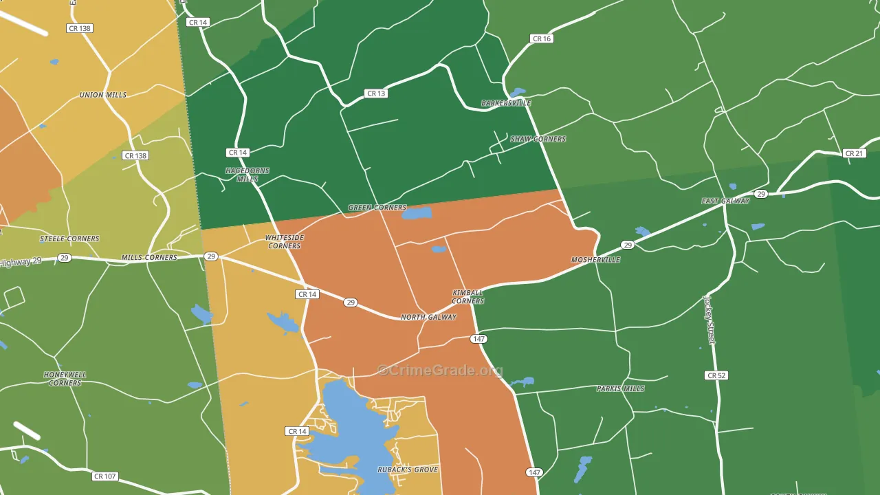 Galway, NY Map of Robbery Rates