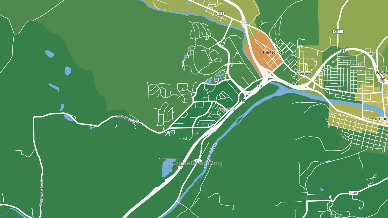 Gang Mills, NY Map of Robbery Rates