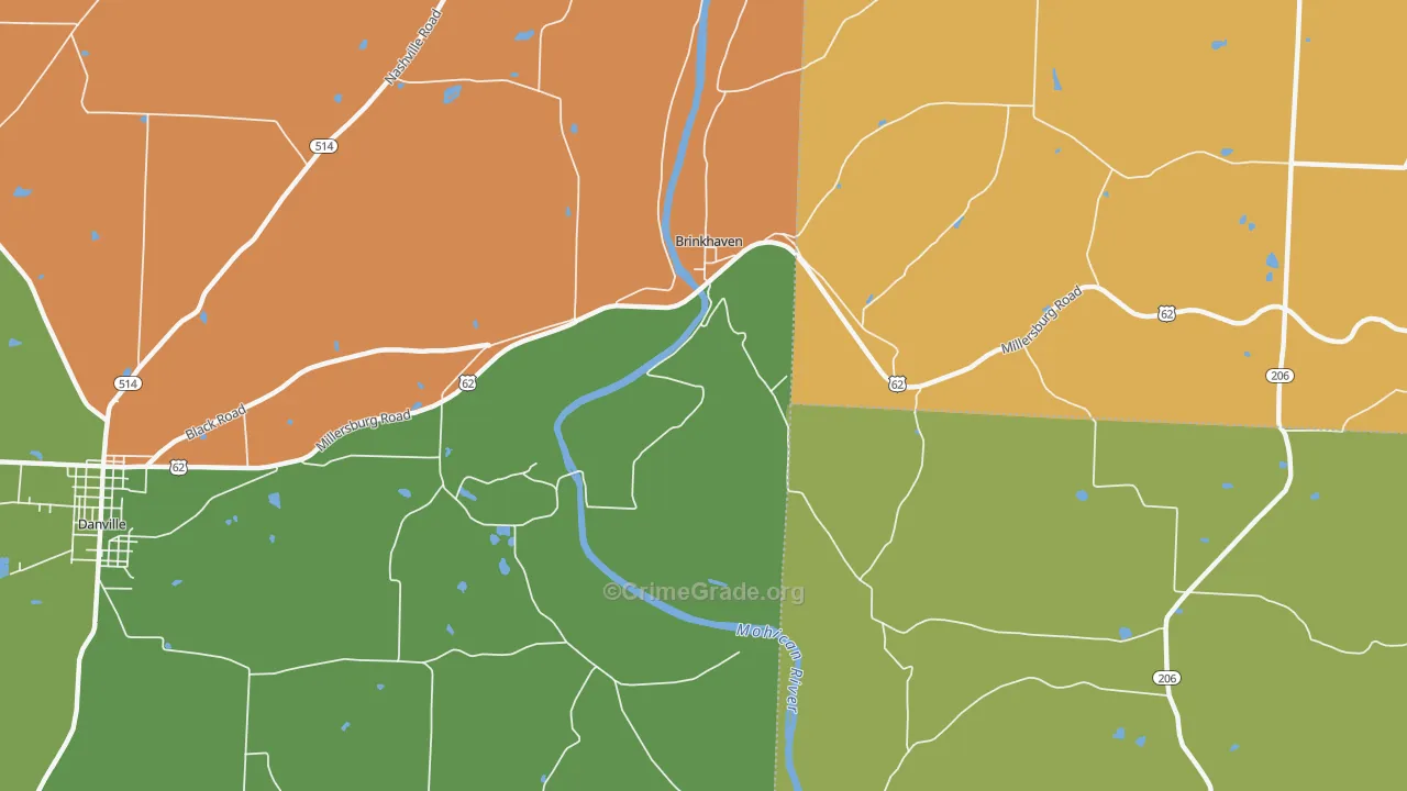 Gann, OH Map of Robbery Rates