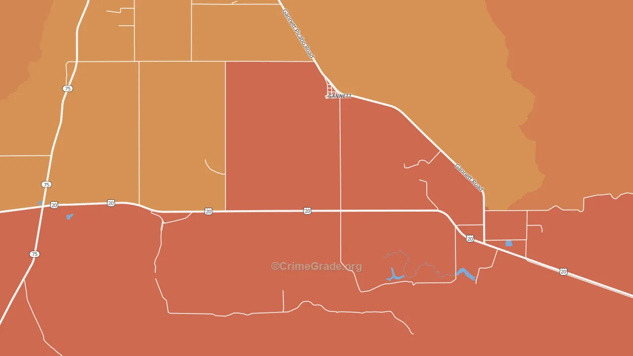 Gannett, ID Map of Robbery Rates