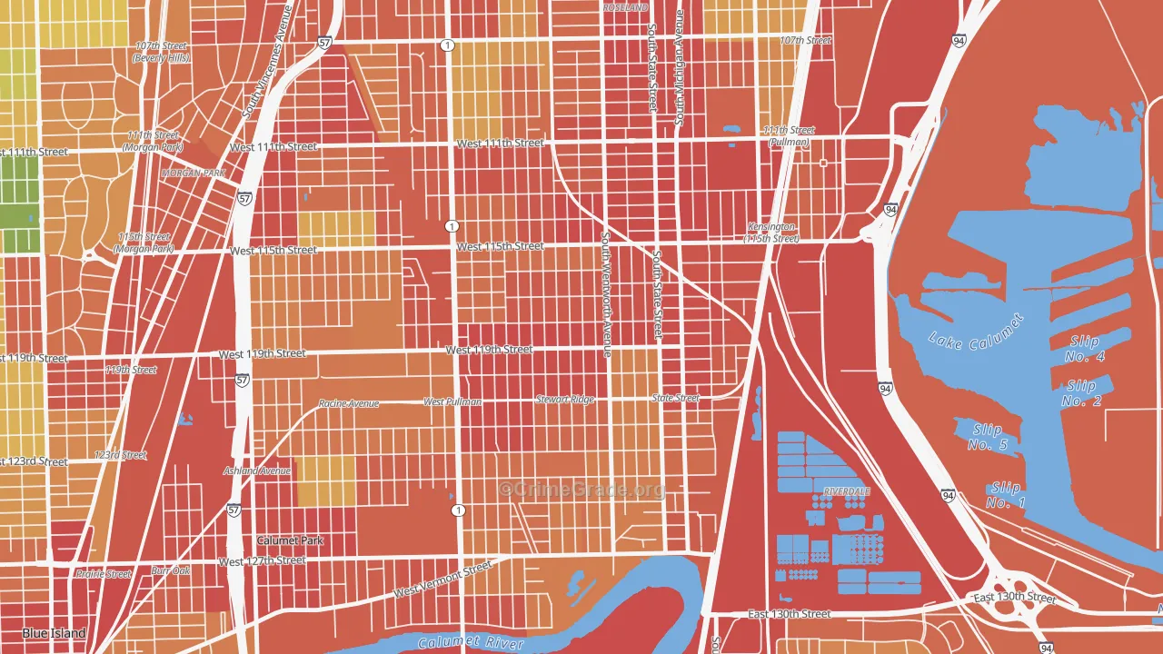Gano, Chicago, IL Map of Robbery Rates