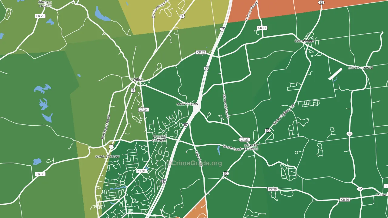 Gansevoort, NY Map of Robbery Rates