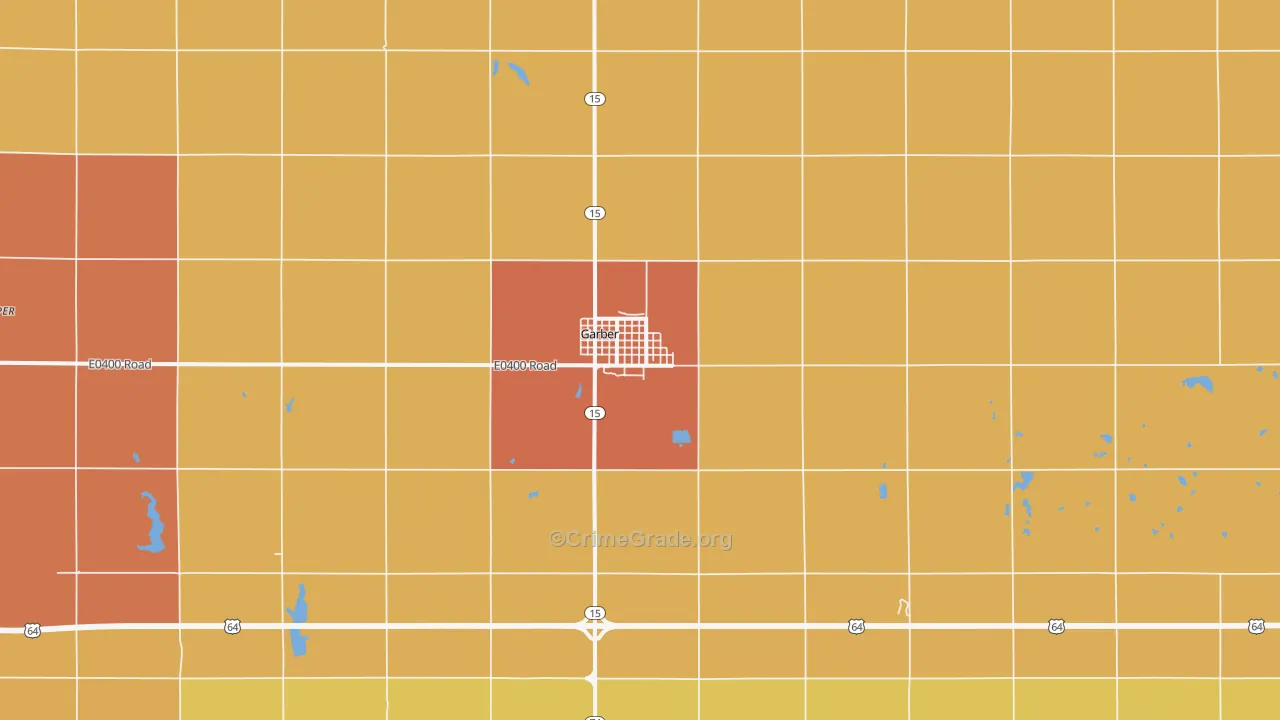 Garber, OK Map of Robbery Rates