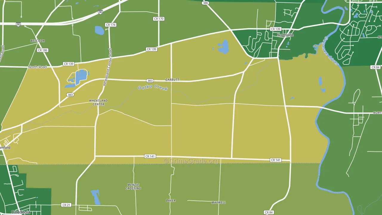 Garbutt, NY Map of Robbery Rates