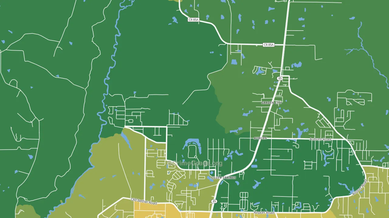 Garden City, FL Map of Robbery Rates