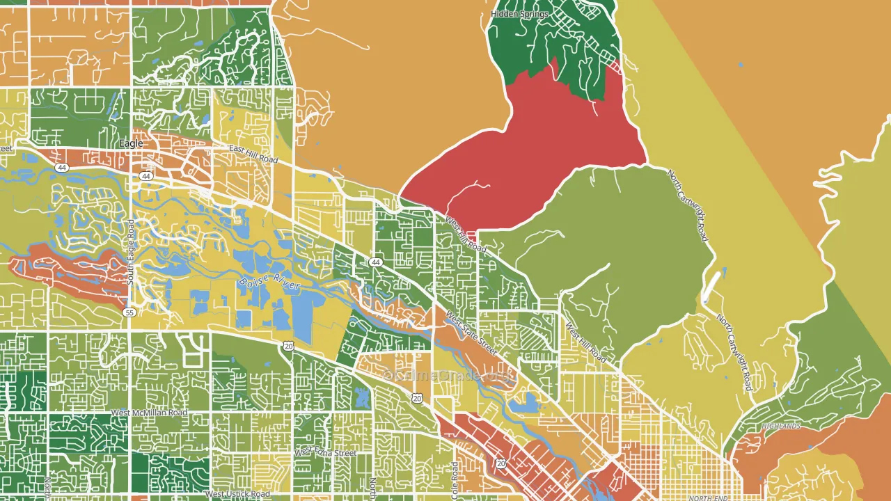 Garden City, ID Map of Robbery Rates