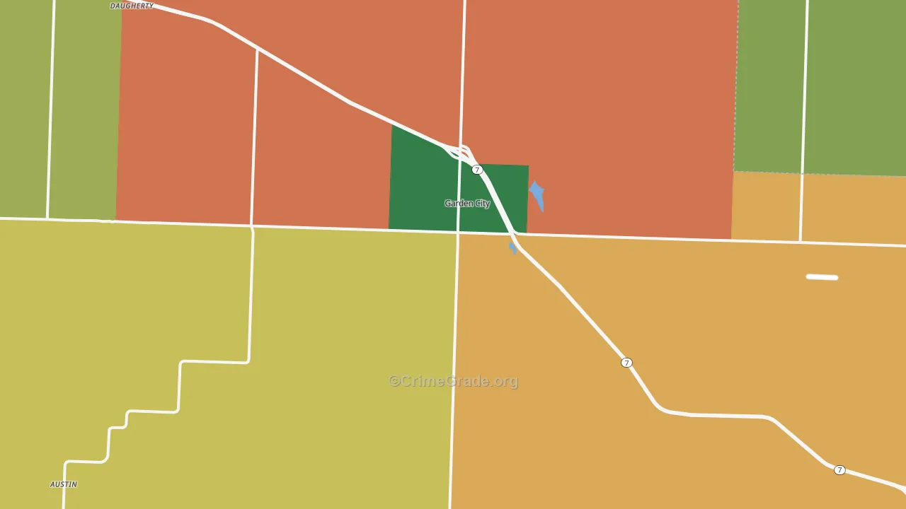 Garden City, MO Map of Robbery Rates