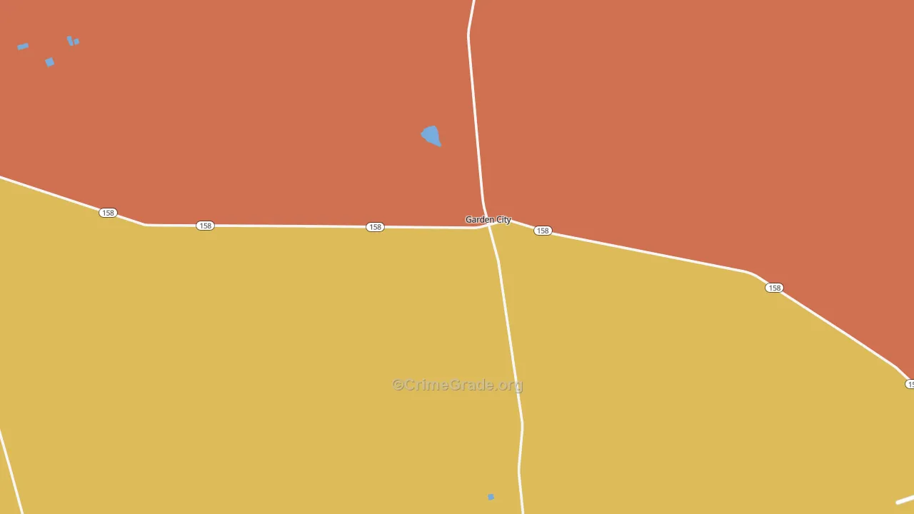 Garden City, TX Map of Robbery Rates
