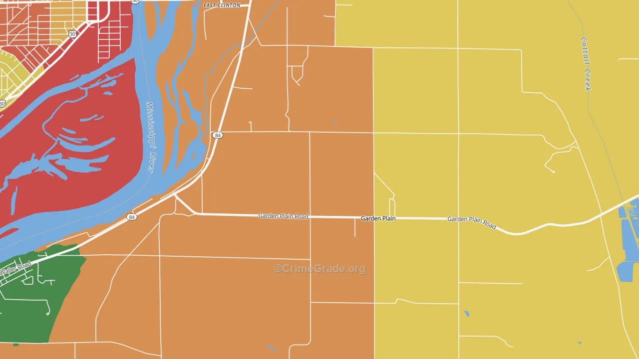 Garden Plain, IL Map of Robbery Rates