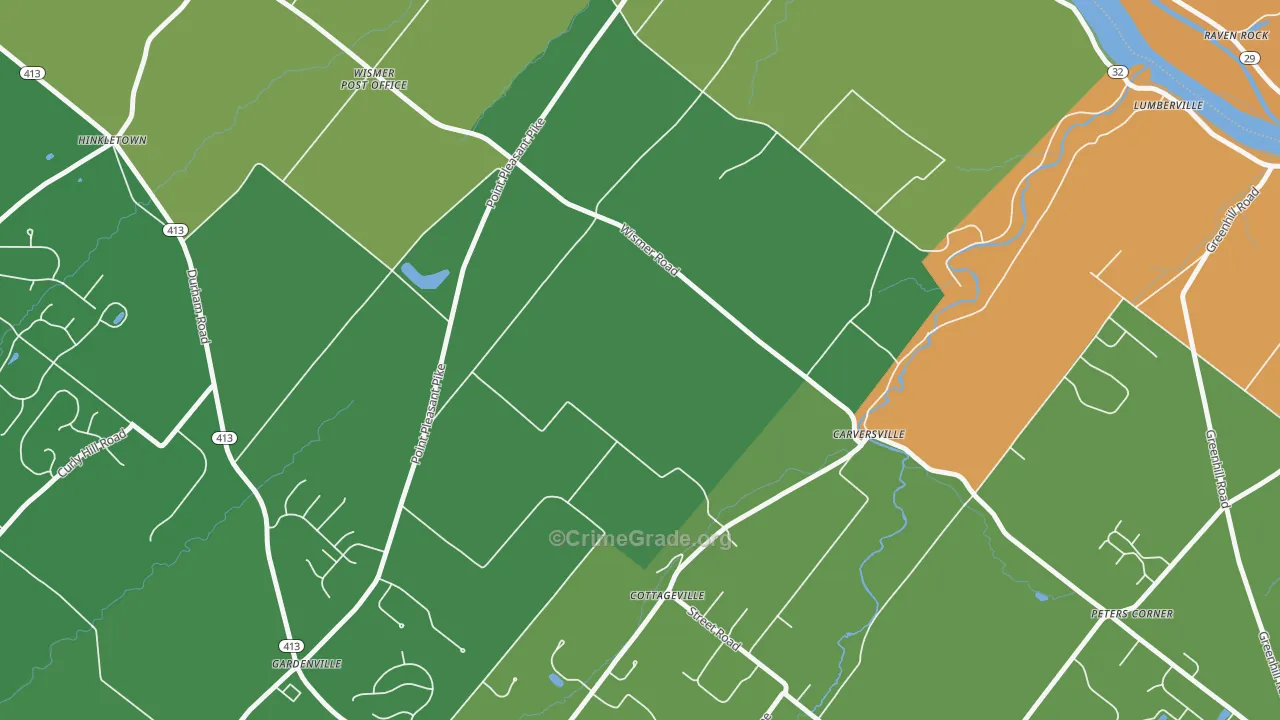 Gardenville, PA Map of Robbery Rates