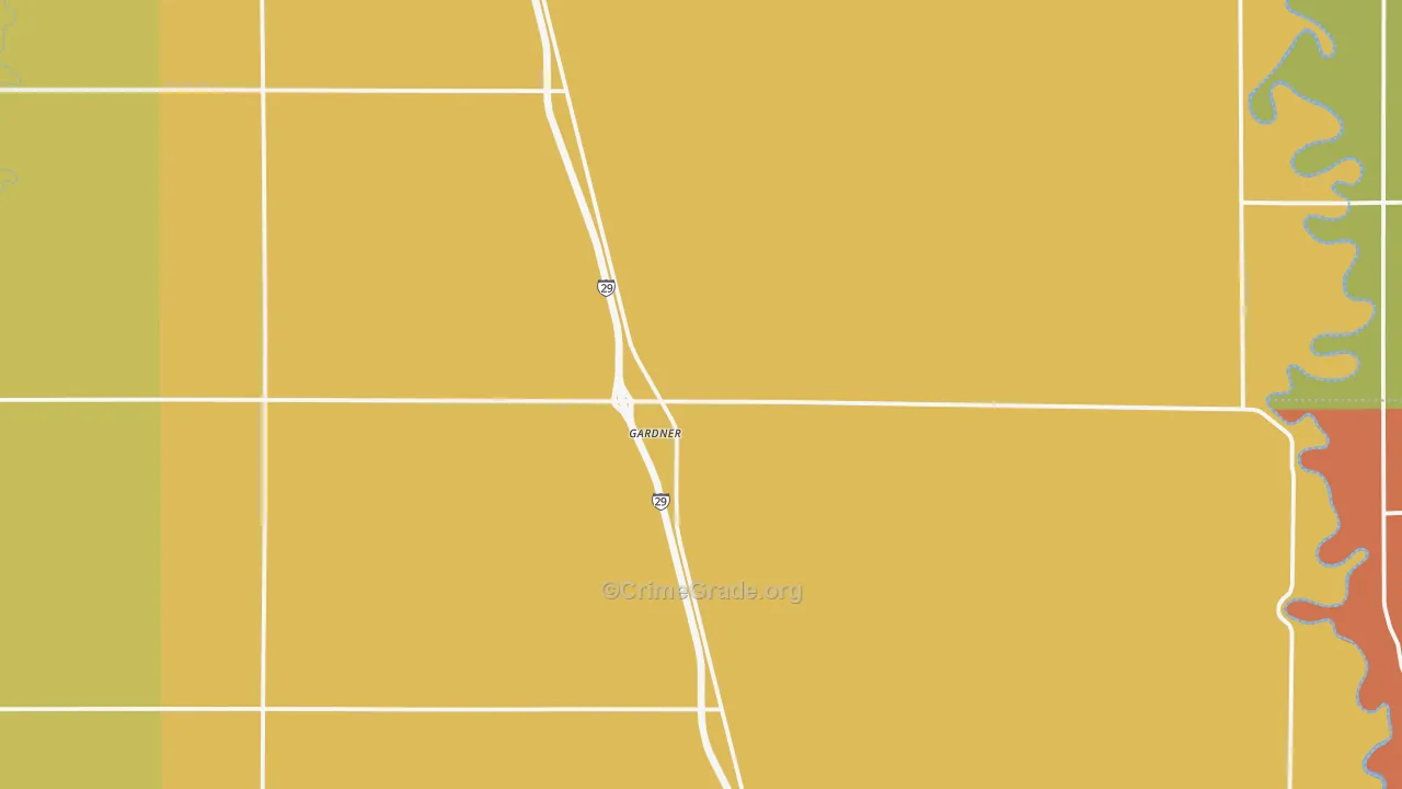 Gardner, ND Map of Robbery Rates