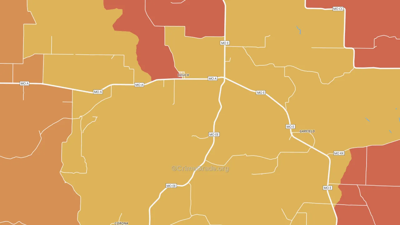 Garfield, MO Map of Robbery Rates