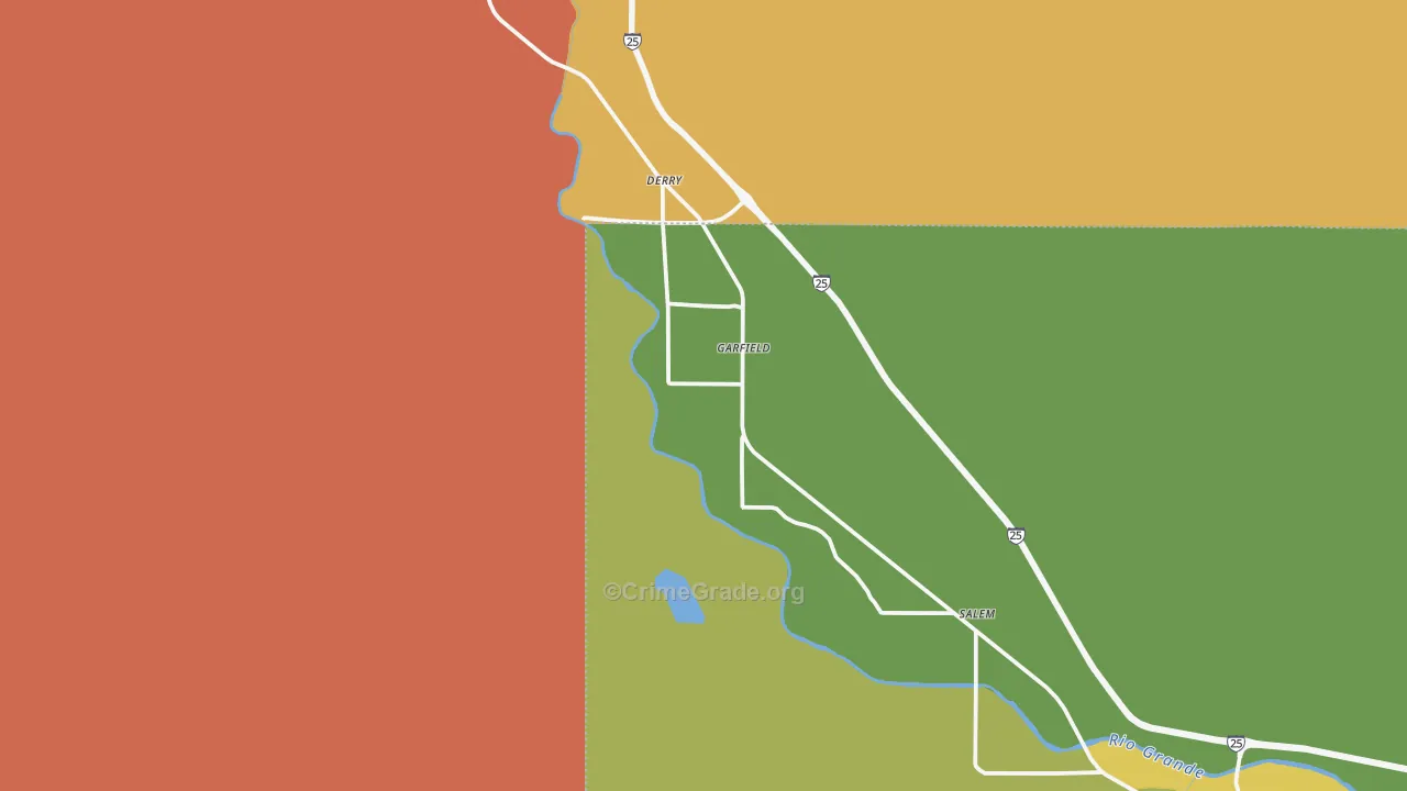 Garfield, NM Map of Robbery Rates