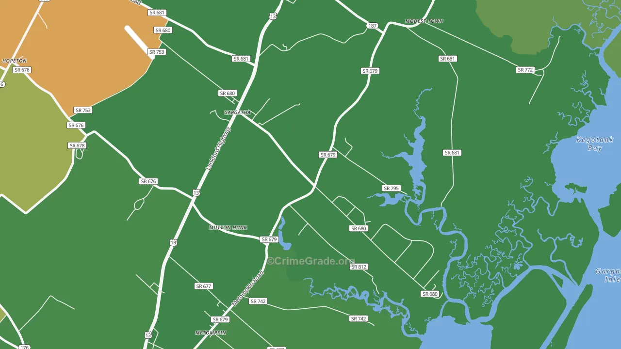 Gargatha, VA Map of Robbery Rates