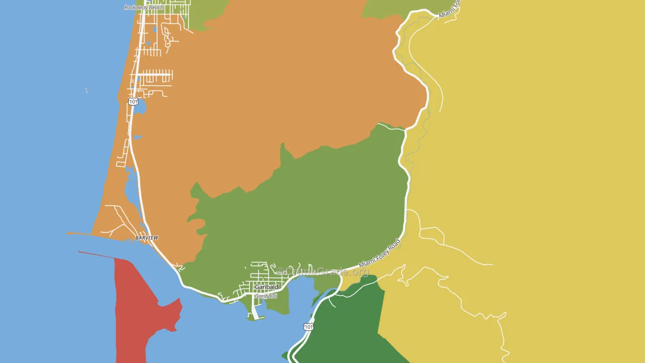 Garibaldi, OR Map of Robbery Rates