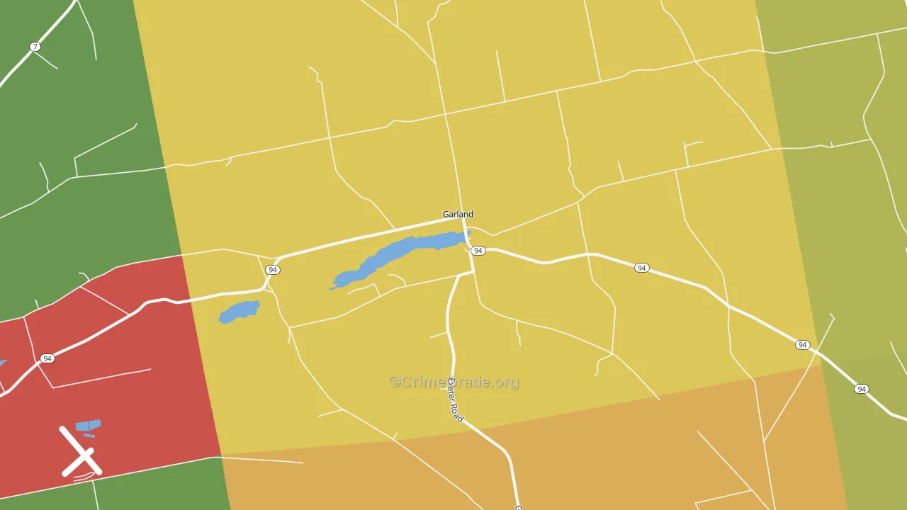 Garland, ME Map of Robbery Rates